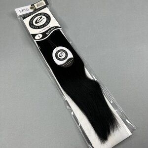 14” Straight #1 Jet Black European Remi 100% Human Hair Track Weft Extensions